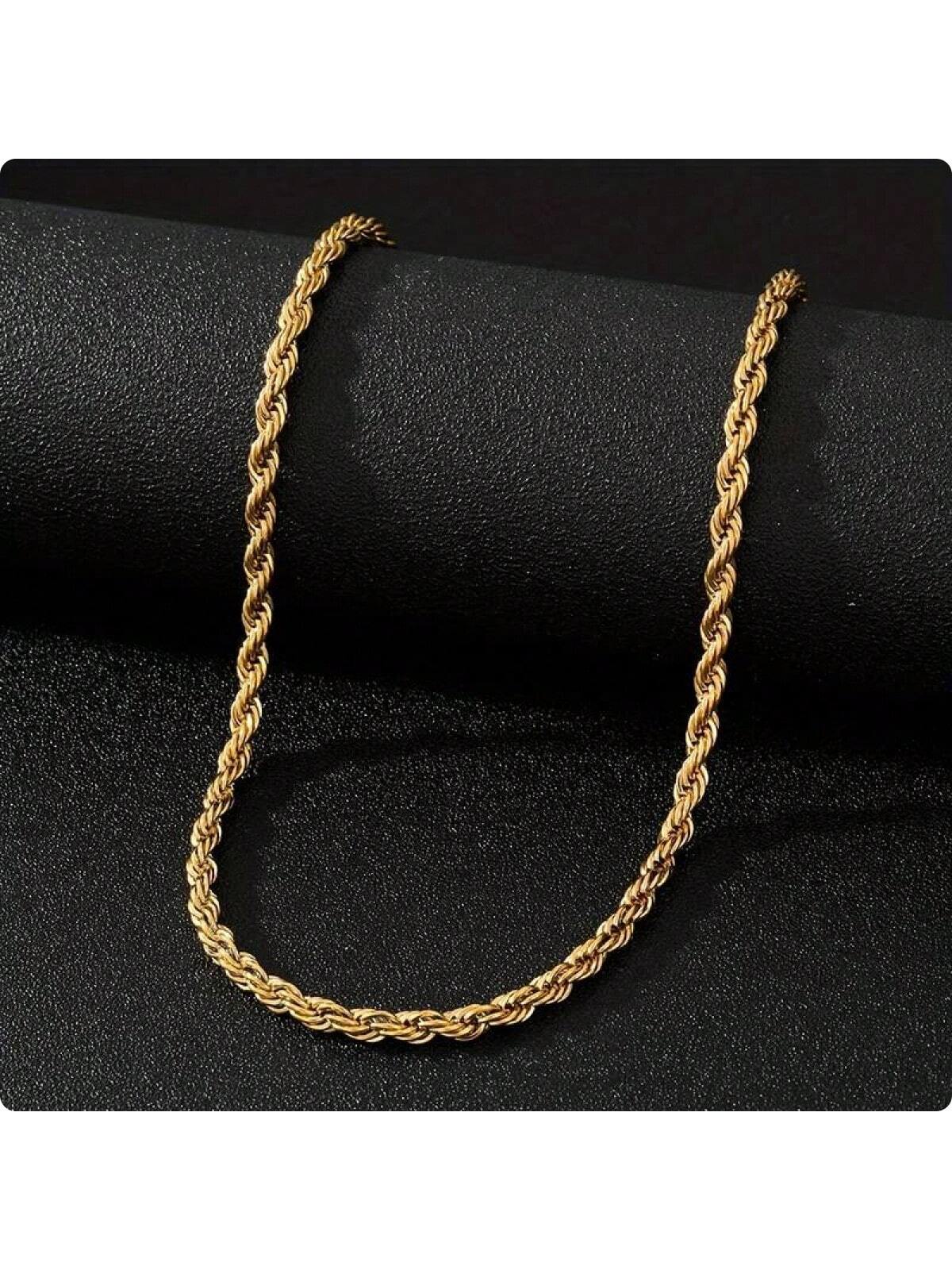 Corrente Masculina De Aço Inoxidável Prata e Dourado. ENVIO NACIONAL