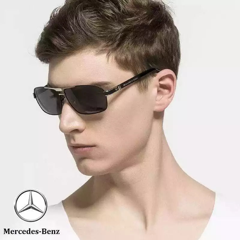 Óculos de Sol Masculino Retangular Polarizado Mercedes Benz Proteção Solar G722 ENVIO NACIONAL